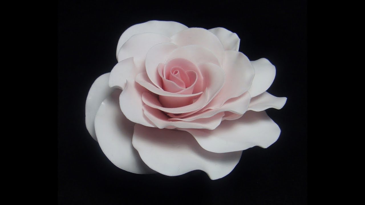 Rose Step by Step Tutorial - Large Pink Gumpaste Fondant Flowerpaste ...