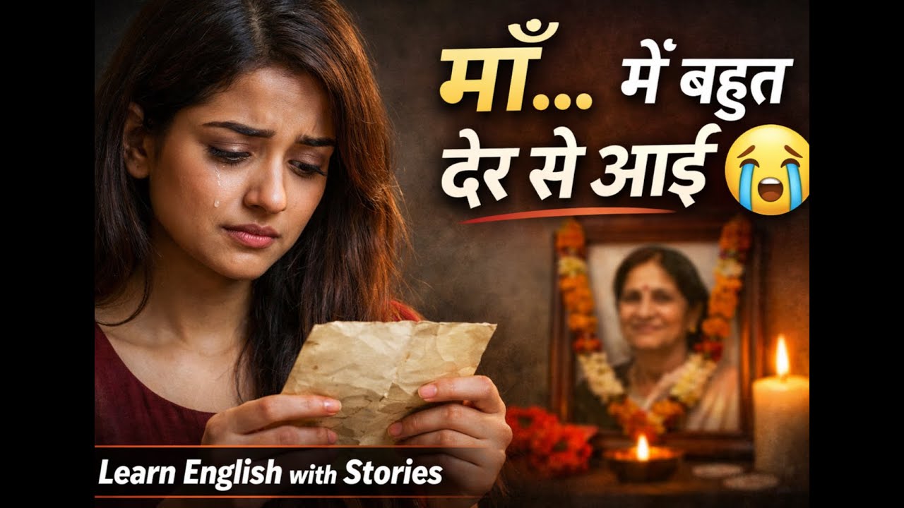 माँ… मैं बहुत देर से आई  | Hindi–English Emotional Story | Learn English with Stories.