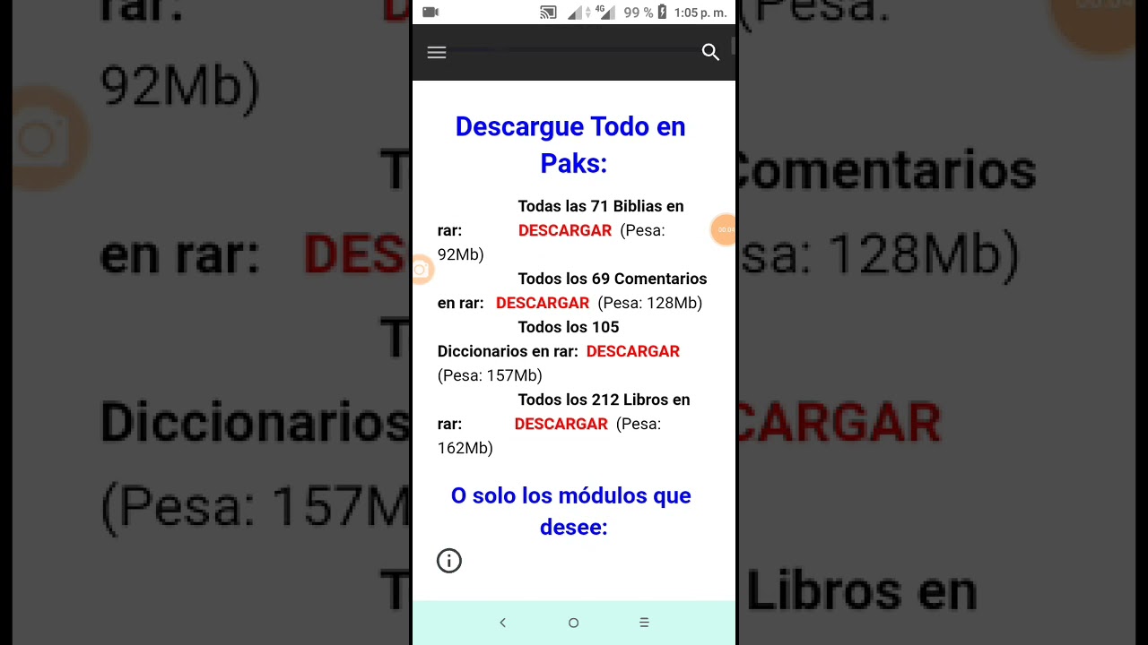 Descarga la app MySword para android y todos los módulos en español.