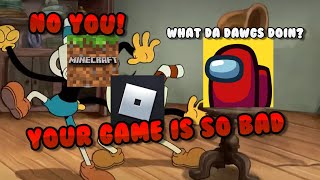 Cuphead Show No Fighting Meme Roblox Vs Minecraft