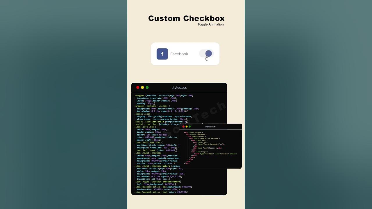 How to create a custom checkbox toggle animation using HTML CSS # ...
