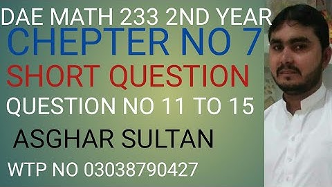 dae  math 233 2nd year chapter no 7 short Question no 11 to 15