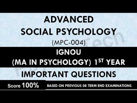Advanced Social Psychology (MPC-004) Important Questions | IGNOU MAPC (MA in Psychology)