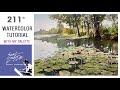 how to draw a watercolor landscape painting | water lilly pond | village scene | Sunil Linus De