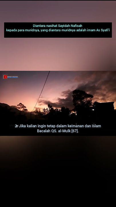 Nasihat Sayidah Nafisah (Guru imam As-Syafi'i ) #short