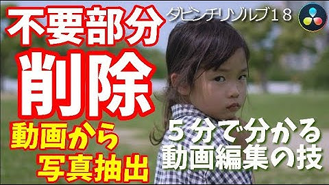 185【画像の不要部分を消去する】｜動画の中の一瞬を写真にできる｜ダビンチリゾルブ18（フリー）｜動画編集5分学習シリーズ｜小太郎チップス④