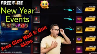 Free Fire New Year Event Full Details?||Claim Free Gun Skin,Gloo Wall Skin||New Exchange Event #GWT