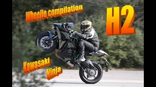 Kawasaki ninja H2 wheelie compilation