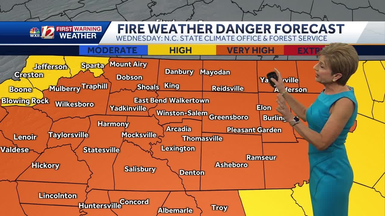Sunny and cooler Wednesday, windy too with very high fire threat - YouTube