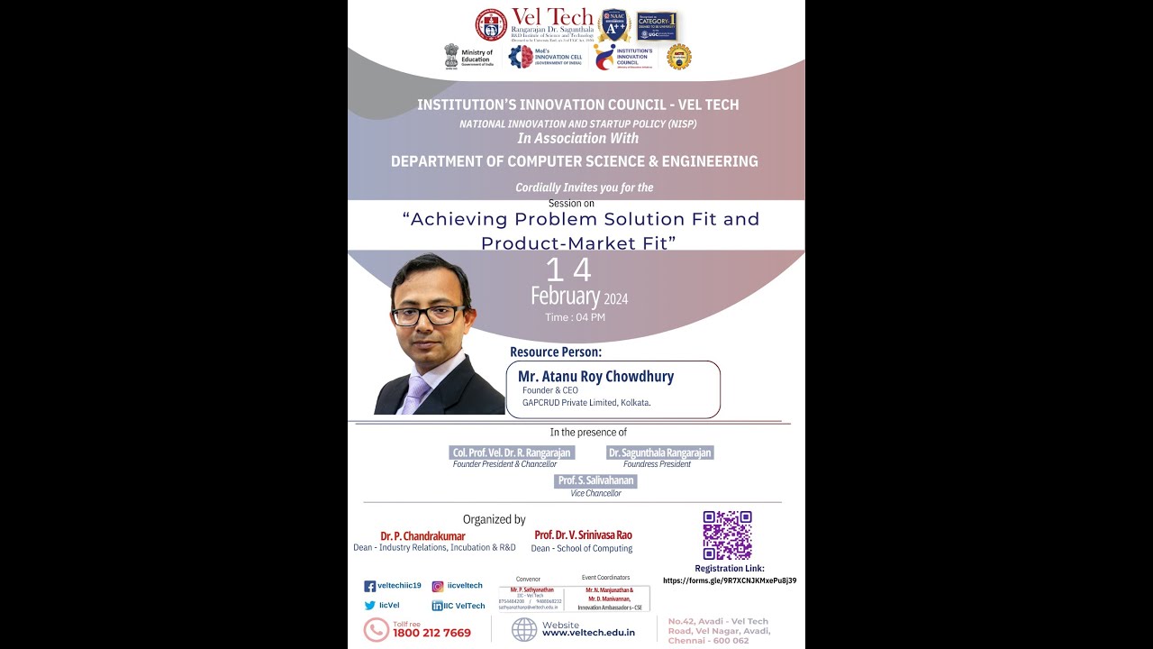 Achieving Problem Solution Fit and Product Market Fit | IIC | Atanu Roy ...