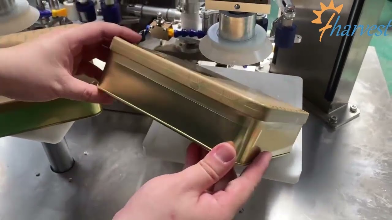 Semi-automatische dubbelkops sluitmachine voor blikken dozen, handmatige containertape rond sealer