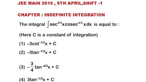 INDEFINITE JEE MAIN 2019 9TH APRIL SHIFT 1