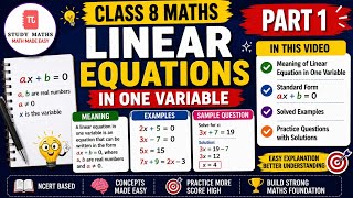 Linear Equations in One Variable Explained 🔥 | Class 8 Maths Part 1 | Meaning + Questions