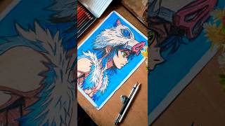 Inosuke Hashibira Colour Drawing 🐗 Demon Slayer Anime Art🔥#shorts #inosuke #drawing #art #anime