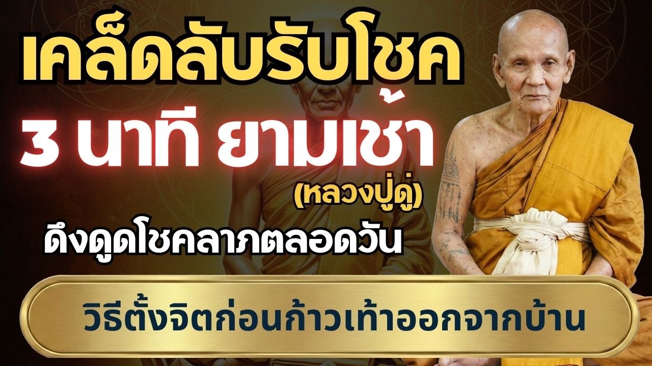 3 นาที ยามเช้า ดึงดูดโชคลาภตลอดวัน วิธีตั้งจิตก่อนก้าวเท้าออกจากบ้าน  #ดึงดูดโชคลาภ #หลวงปู่ดู่