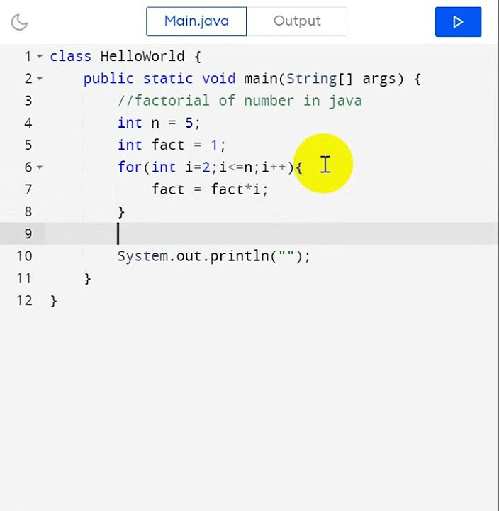 factorial of numbers in java - YouTube