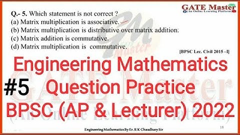 #5 Daily Question Practice of Engineering Mathematics for BPSC (Assistant Professor & Lecturer) Exam