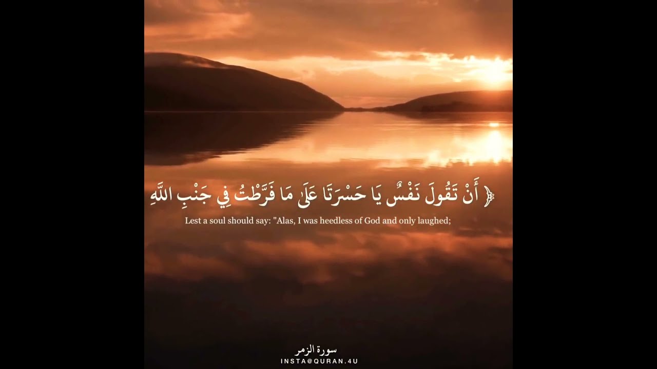 تلاوة مبكية من سورة الزمر ﴿ أَن تَقولَ نَفْس يَا حَسْرَتَا عَلَىٰ مَا فَرَّطتُ فِي جَبِ اللَّهِ ﴾ 😔😢