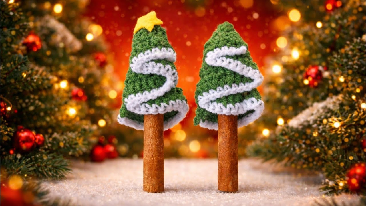 |آموزش راحترین کاج کریسمس|🎄Crochet the easiest Christmas pine tree