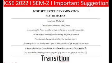 ICSE 2022 Maths Important Suggestion I ICSE Maths Class 10 Last Minute Tips I  ICSE Maths Semester 2