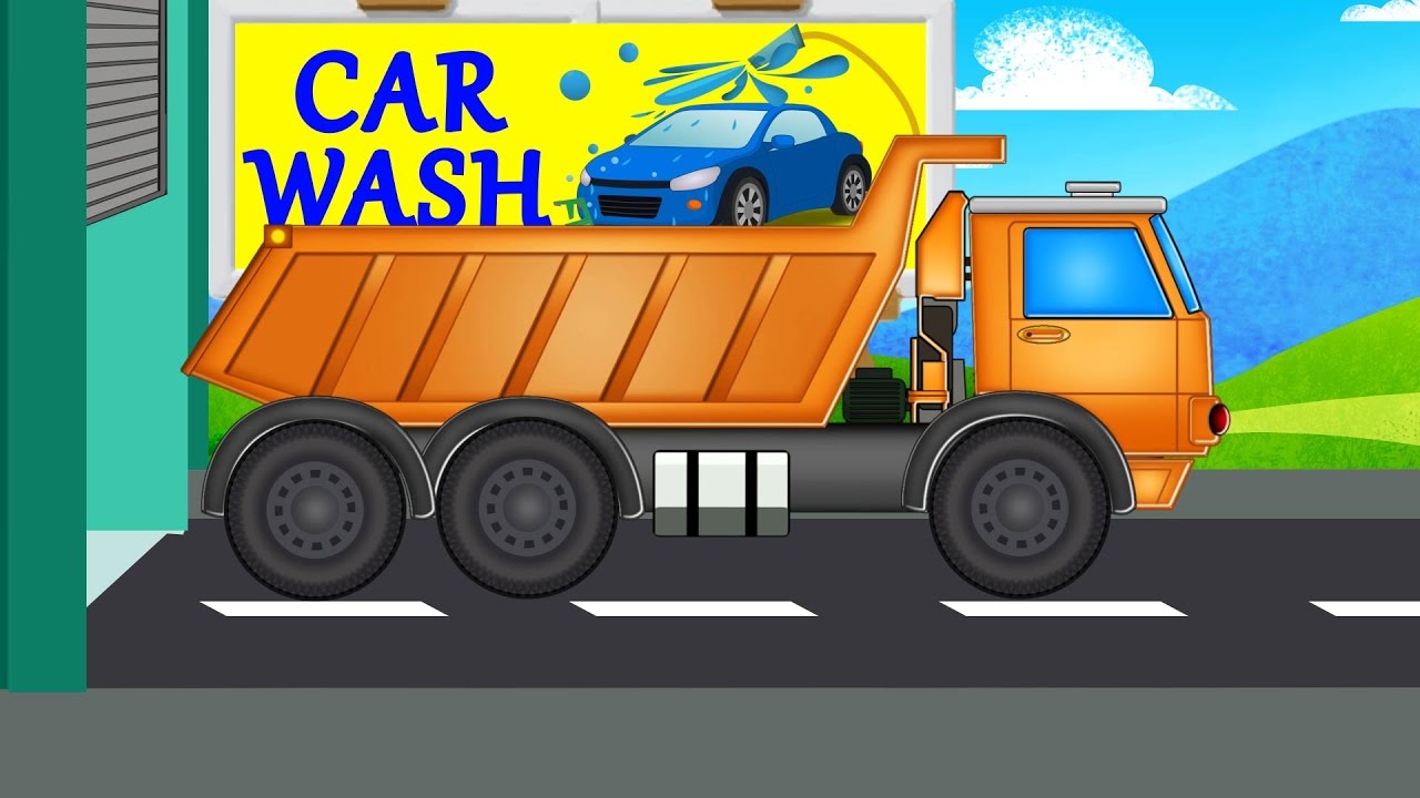 Dump truck car wash videos for baby & toddlers YouTube