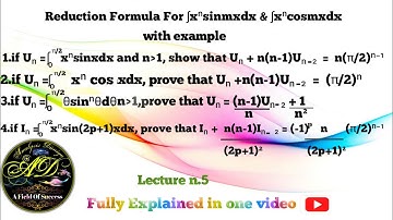 Reduction Formula For x^nsinmx and x^ncosmx with example of B.sc&equivalent course|Analysis Duniya