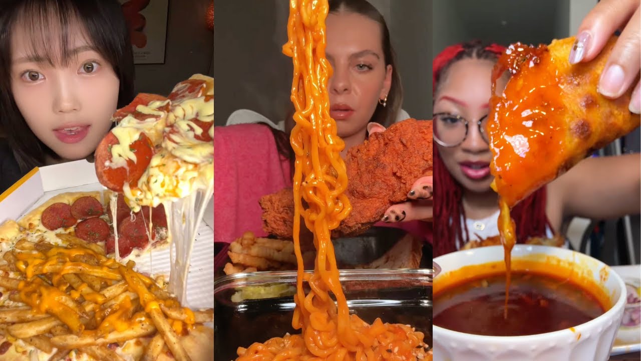 TIKTOK MUK BANG COMPILATION | BIRRIA, BULDAK, CHICKEN, PIZZA, BURGER AND BURRITO PART 5