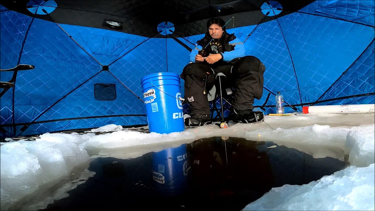 ice fishing for smelt jan 2 2020 YouTube