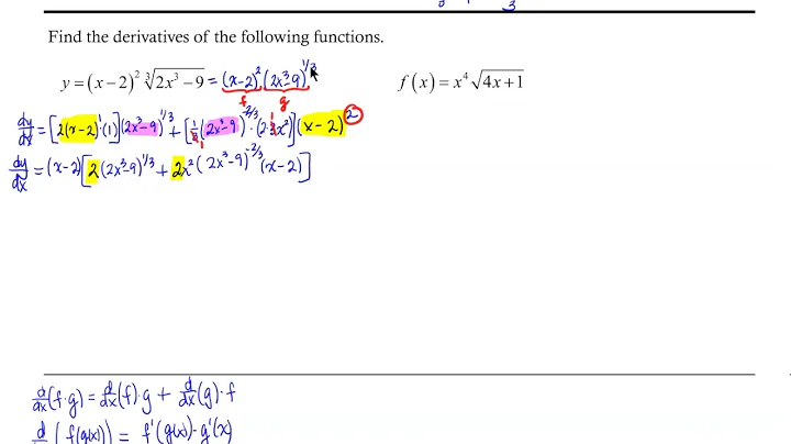 Derivatives Using the Chain Rule involving the Product Rule and Radicals