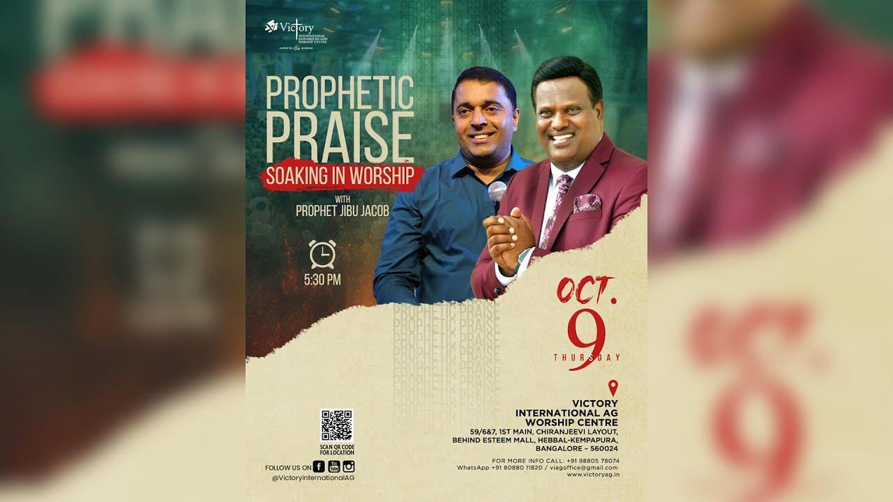 🔴 🅻🅸🆅🅴 9th Oct 2025 | Prophetic Praise Soaking in Worship Service| Pro. JIBU JACOB