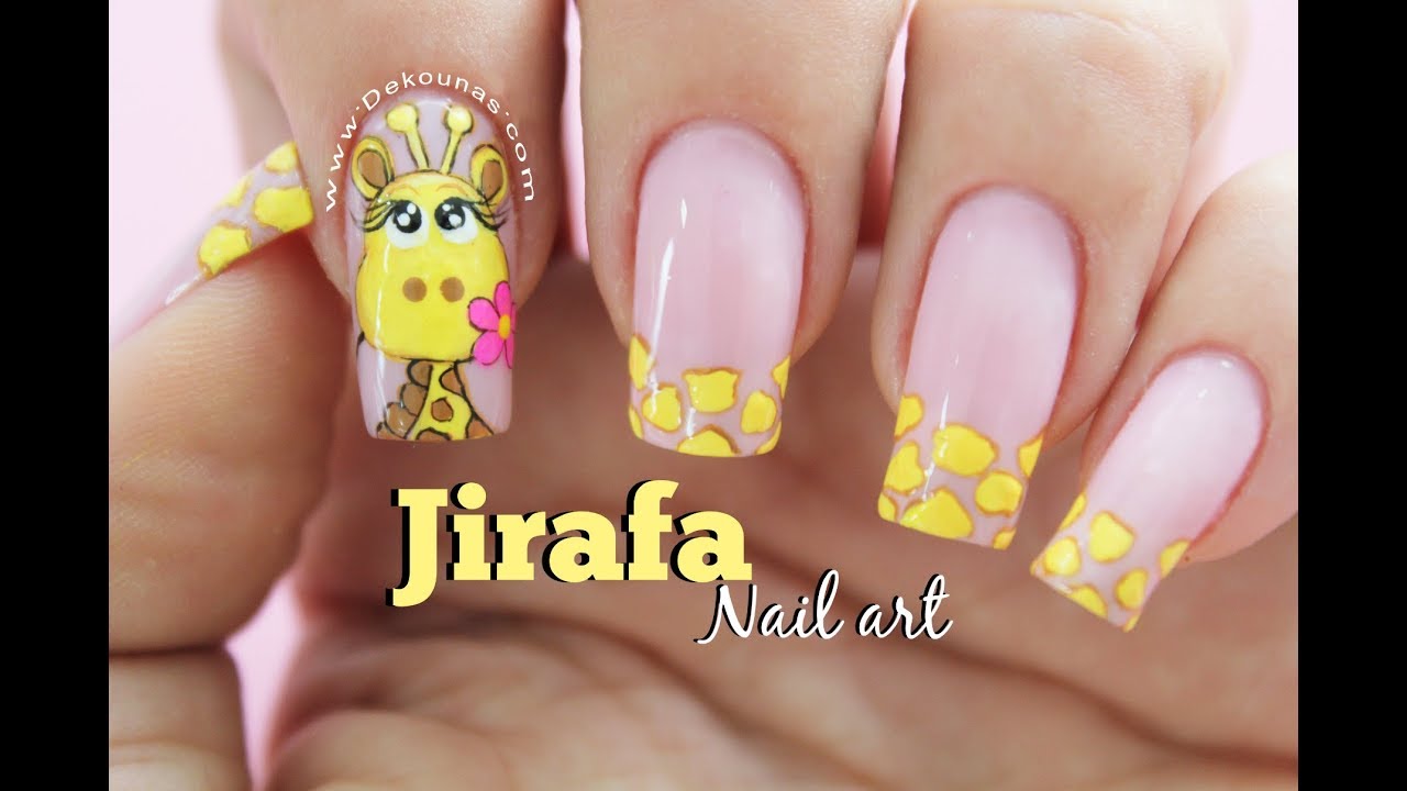 Diseño de uñas caricatura Jirafa ♥ Deko Uñas - Jirafe Nail art - YouTube