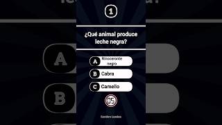 ¿Qué animal produce leche negra? #culturageneral #quiz #trivia