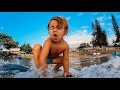 BABY SURF AND SWIM LESSONS. 3 Yr Old Cali Deep Dive Routine in Hawaii.
