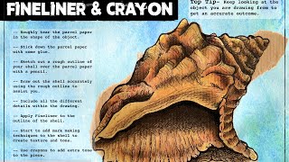 How to create a fine liner and crayon drawing. screenshot 3