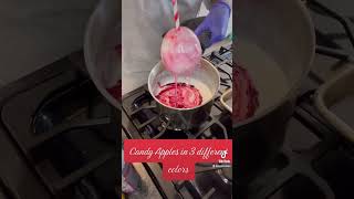 Marble candy apples. Three colors with one batch #candyapples #apples #candy #sweets #treats