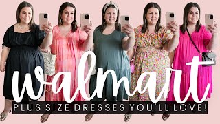 PLUS SIZE Walmart Dress Haul | Plus Size Spring Dresses Under $40 | Plus Size Walmart Haul 2023