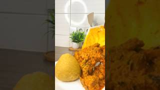 Delicious Nigerian Egusi soup and Garri #shortsafrica #Nigerianfood #egusisoup