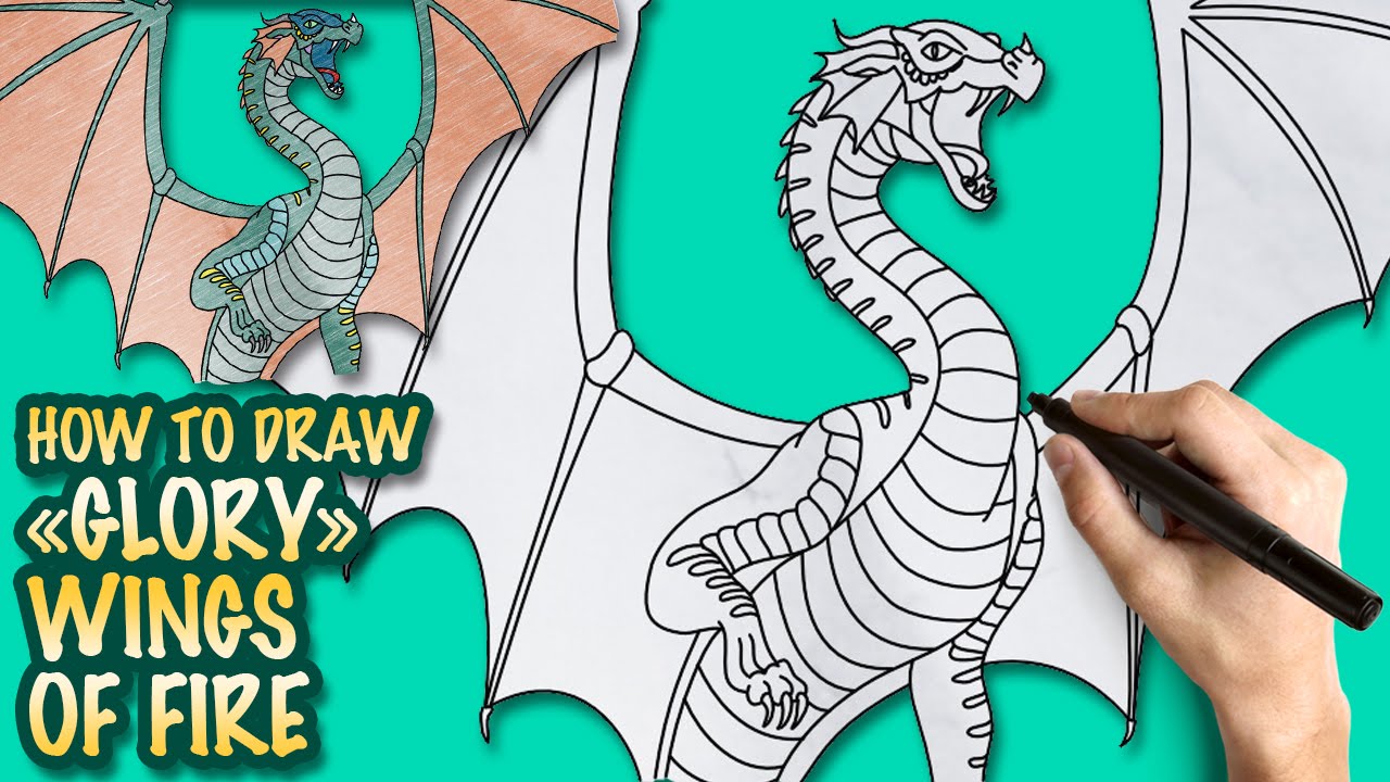 How to draw Wings of Fire - Glory - Easy step-by-step drawing lessons