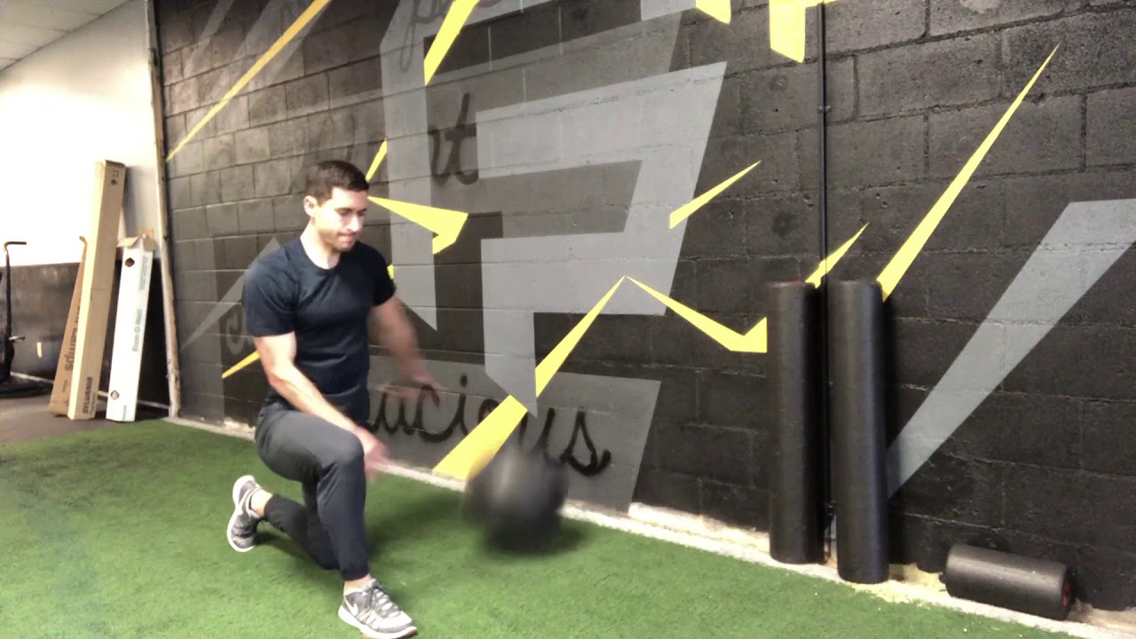 1/2 kneeling med ball chop YouTube