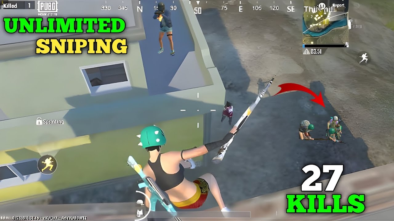 UNLIMITED SNIPING 1v4 FULL GAMEPLAY🔥| 5 FINGER CLAW | PUBG MOBILE LITE ...