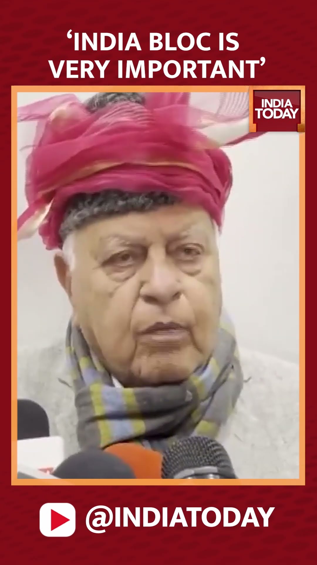 'INDIA bloc is very important': Farooq Abdullah | India Today