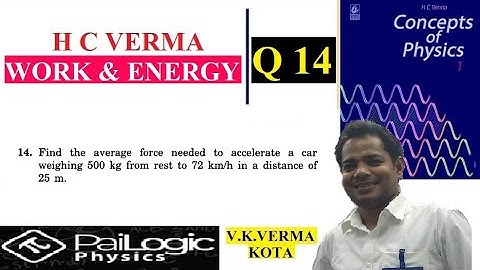 H C VERMA | WORK & ENERGY |CHAPTER 8 Q14.Find the average force needed to accelerate a car weighing
