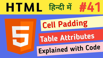 41. Cell Padding of table in Html | Space between cell border and cell content | Developer Zamil