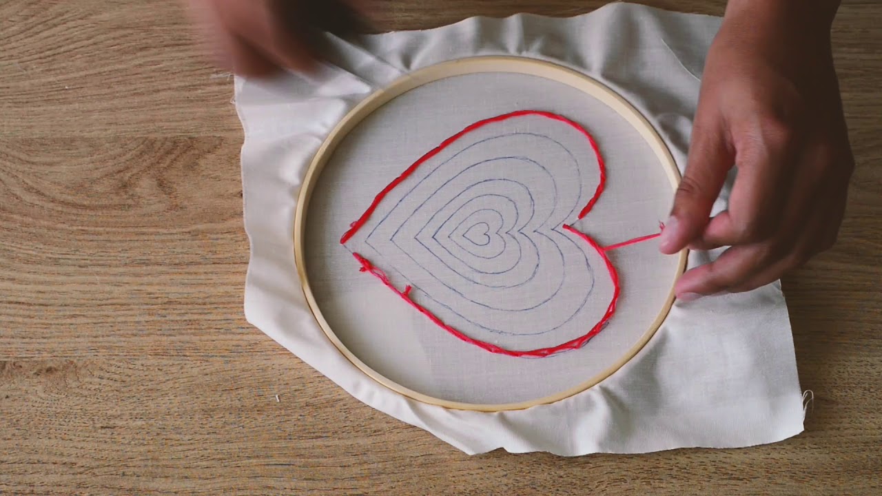 Embroidered Heart Hoop - Workshops Essayer