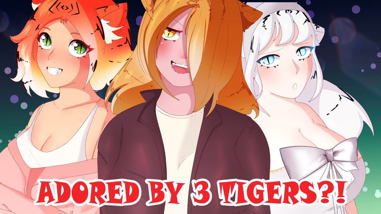 ASMR// Tiger Ladies Fight For Your Cuddles! (Harem) (Kisses) (Layered Sounds)