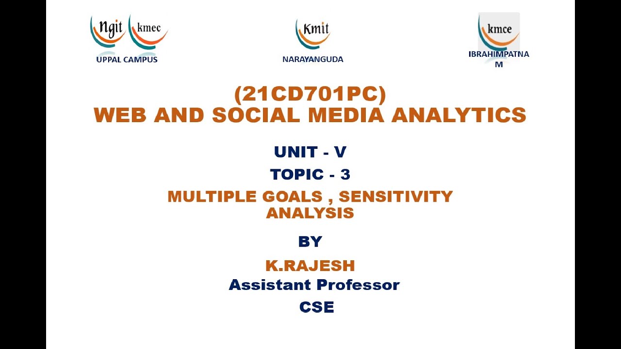 UNIT - 5_MULTIPLE GOALS , SENSITIVITY ANALYSIS - YouTube