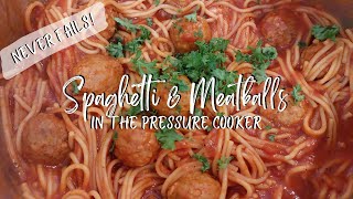PRESSURE COOKER SPAGHETTI & MEATBALLS || How to cook spaghetti and meatballs in the pressure cooker