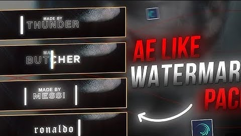 New Ae Watermark Animation Pack For Alight Motion || Xml file