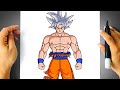 How to draw goku ultra instinct full body  dragon ball super   drawing tutorial 