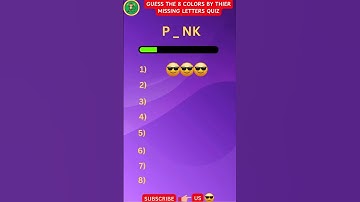 Guess the 8 colors by their missing letters quiz! #trivia #guessthecolor #shorts #quiz